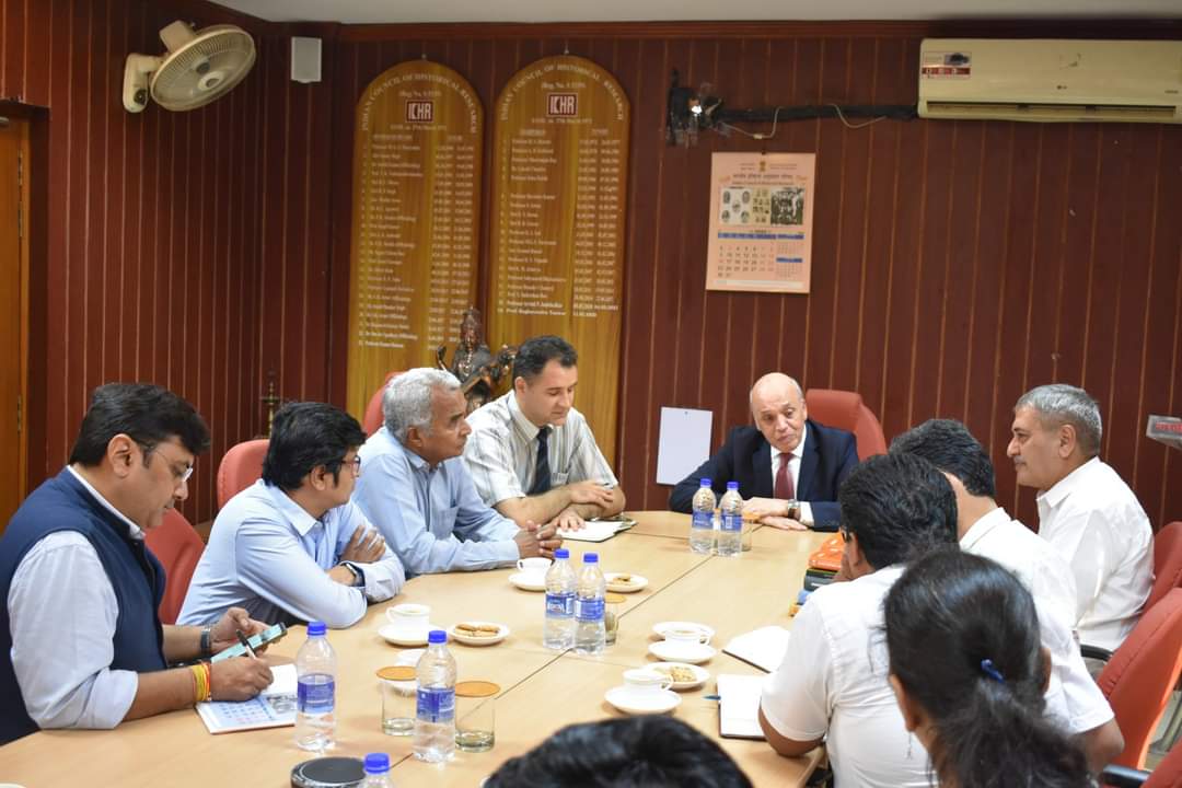 H. E. Mr. Abderrahmane BENGUERRAH, Ambassador of Algeria to India and Mr. Adel Bouda, Minister Counsellor and Deputy Head of Mission, visited Indian Council of Historical Research on Thursday (26 May 2022) .


